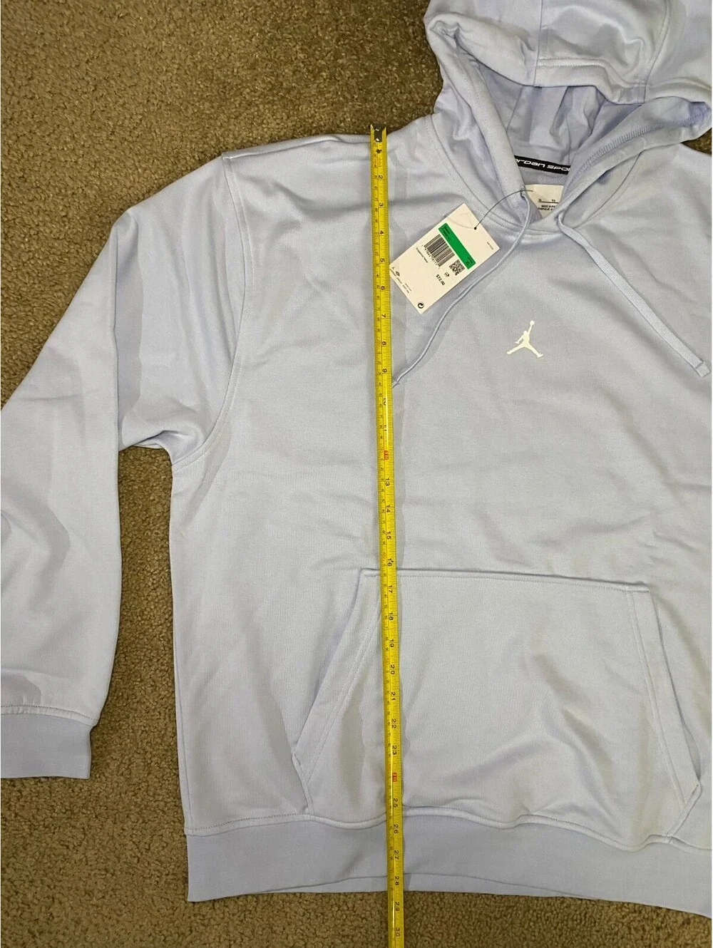 Jordan Sport Dri Fit Hoodie Mens XL Blue Fleece Lined Kangaroo Pockets Pullover